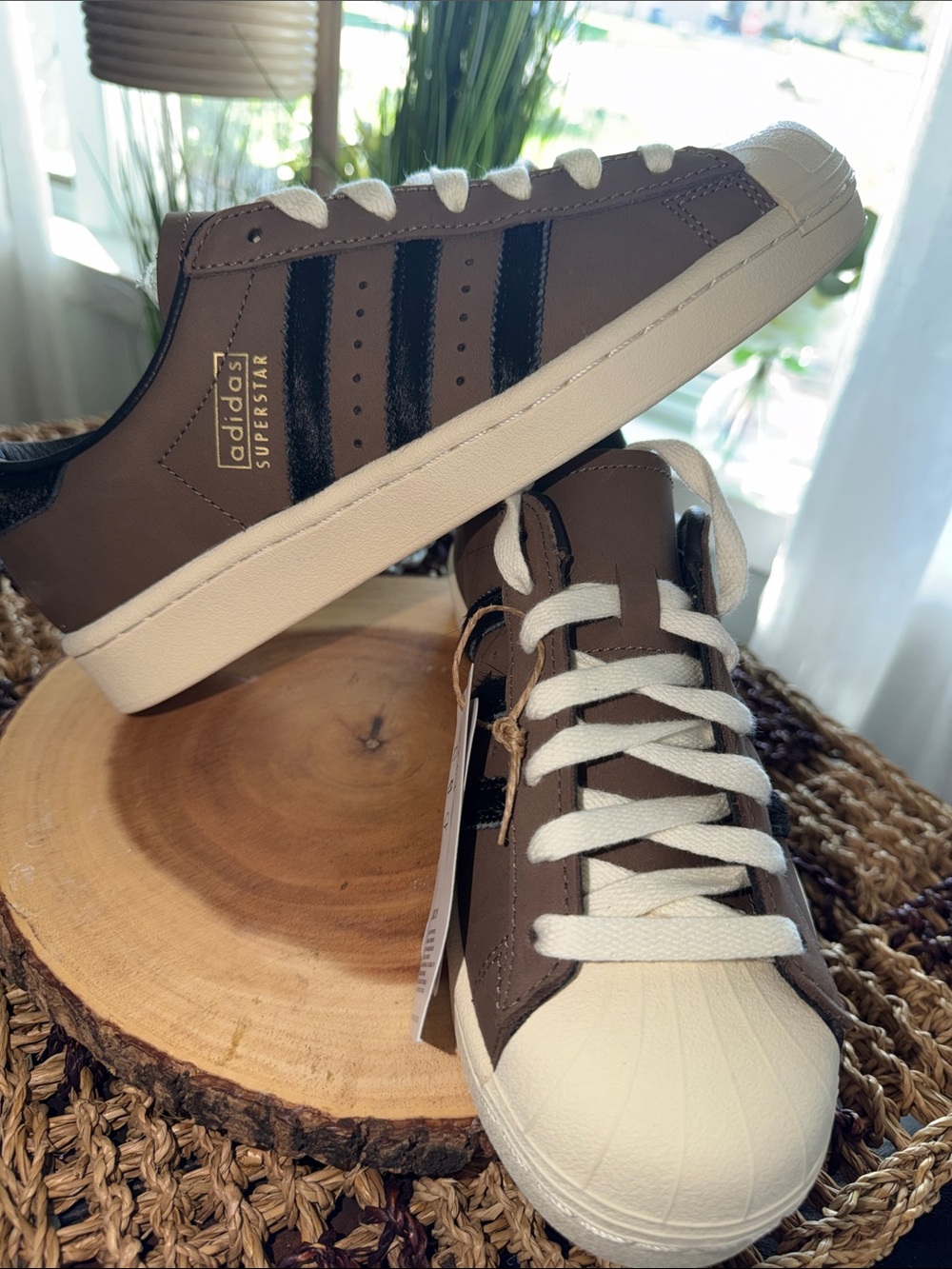 adidas Superstar Vintage Sneakers Brown Black Cream Women’s 7 Men’s 6 NWT - Picture 3 of 10